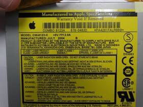 678-0483d Apple Combo 8123a Cd/dvd Optical Drive With Cable L K Me