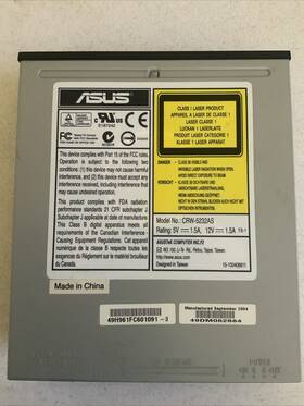 Crw-5232as Asus Cd-s5232as Quietrack Black 52x Ide Cd Rom