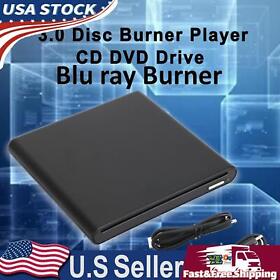 W003-d014-blk Blu Ray Burner Usb External Bd-r Bd Dvd Cd Rw Disc Writer Movie Player Black Yu