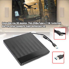 W003-d035-blk Blu Ray Drive Bd Combo Player Reader Usb&type-c 2 In 1 Portable Io
