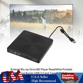 W003-d025-blk Darupsun Usb 3.0 External Dvd Blu Ray Drive Bd Player Read/write 2in1 Portable Burner
