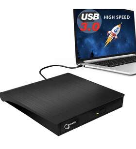 Gotega 659499202848 External Dvd Drive Usb 3.0 Portable Cd/dvd /-rw Drive/dvd Player For Laptop