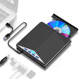 Qx909 Linkeet 7-in-1 External Cd/dvd Drive For Laptop Usb 3.0 And Usb-c Portable Play