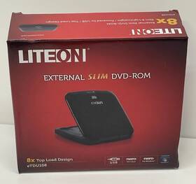 Etdu108-32 Lite-on Liteon 8x External Slim Dvd- Rom Drive Plug And Play Instant Cd Dvd Access Usb