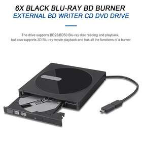 W003-d021-blk Madhornets 6x Blu Ray Burner Usb External Bd Dvd Cd Rw Disc Writer Movie Player Black Usa