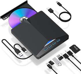 Nvoperang 689828365494 External Cd/dvd Drive For Laptop 7 In 1 Usb 3.0 Dvd Player Portable Cd