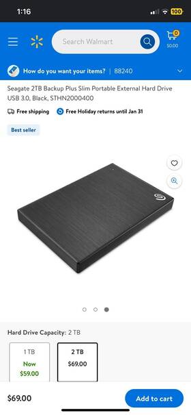 Srd0vn2 Seagate One Touch Black 2tb External Hard Slim Drive