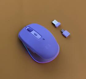 Mou160 Seenda Rechargeable Quiet Wireless Jiggler Mouse Usb-c And A Receivers Purple Dpi