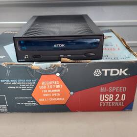 481648ue Tdk Vintage Velocd Usb 2.0 External Cd-rw Drive 48x 16x Black
