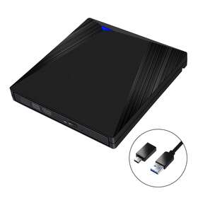 W003-d012-blk Vipjq Usb3.0 Type-c External Dvd Rw Cd Drive Player Burner For Laptop Pc Mac Blk