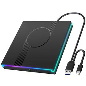 Wbacon 759357095619 Rgb External Cd/dvd Drive For Laptop Cd Usb 3.0 Type-c Portab