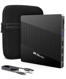 Xrtfore 761729159652 External 4k Blu Ray Drive For Pc Portable Uhd Player Sd/tf Port Wi