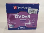 Verbatim 120 Min 4.7GB 16X Speed Jewel Case 10 Pack Dvd+r Recordable. Fixed Price $11.99.