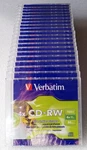 20 Each Verbatim Cd-rw Discs 700MB/80MIN 4X Silver Inkjet Printable Single. Fixed Price $14.99.