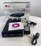 Lg EXTERNAL/GE24 Super Multi Dvd Rewriter With Silent Play 24X Original Box. Fixed Price $49.96.