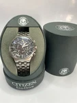 Citizen Eco Drive Chronograph Calibre 2100 Model AV0021-52H. Fixed Price $403.35.
