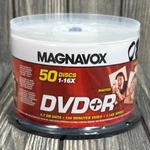 Magnavox Rw Dvd+r 50 Blank Discs 4.7GB 120MIN 16X Speed Recordable. Fixed Price $12.97.