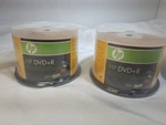 Lot Of Hp Hewlett Packard Dvd+r 16X 4.7GB 120 Min. Discs 50PKS(100 Total). Fixed Price $27.99.