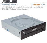 Asus Internal 24X Sata Optical Drive DRW-24B3ST/BLK/G (black). Fixed Price $44.88.