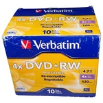 Verbatim Dvd+rw 4.7GB 4X With Branded Surface 10PK Jewel Case (94839)- **new**. Fixed Price $21.00.