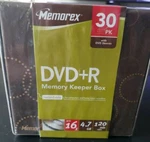 Memorex Dvd-r 16X 4.7GB In Memory Keeper Box W/sleeves 30PK. Fixed Price $17.56.