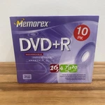 Memorex Dvd+r 10 Pack 16X 4.7GB 120MIN New Sealed Slim Cases. Fixed Price $17.99.