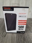 Toshiba 500 Gb Canvio Black With White Accents 3.0 Usb External Hard Drive. Fixed Price $39.99.