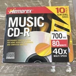 Memorex Music Cd-r 10PKS Slim Jewel Case 80 Min 16X Multi Speed. Fixed Price $6.00.