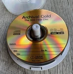 New 16 Archival Gold Cd-r 300 Year Disc Delkin Devices Usa 700MB 80 Min. Fixed Price $79.00.