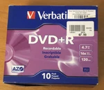 10 Pack Dvd-r Recordable Verbatim 120 Min 4.7GB/16X Jewel Case * New!. Fixed Price $9.99.