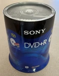 Sony Dvd+r 4.7GB 120MIN 1-16X Recordable Blank Printable 100 Discs Pack New. Fixed Price $32.99.