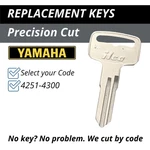 Yamaha Motorcycle Keys DT360 DT400 XT500 SR500 TW200 Cut Code 4251-4300. Fixed Price $9.95.