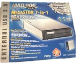 Mad Dog Multimedia Megastor 7-IN-1 Usb 2.0 16X Dvd Rw External Drive Silver. Fixed Price $24.99.