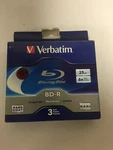 Verbatim Blu-ray Recordable Bd-r 6X DISC-25GB-120MM STANDARD-3 Pack Jewel #97341. Fixed Price $12.99.