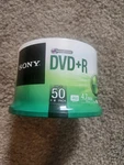 New Sony Dvd+r 4.7GB 120 Min 16X Blank Media Disc Pack 50DPR47SP Sealed. Fixed Price $18.99.