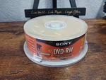 New Sony Dvd-rw 4.7GB 120 Min Blank Re-recordable Media Accucore Spindle 25 Pack. Fixed Price $20.00.
