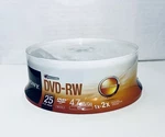 Sony 25DMW47SP Dvd-rw 2X 4.7GB Spindle Rewritable Discs, 25-PACK New. Fixed Price $10.00.