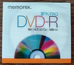 Memorex Dvd-r 16X/4.7GB/GO/120 Min Pk-new. Fixed Price $5.95.