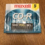 Maxell 5-PK Cd-r Blank Data 48X 700 Mb 80 Min Recordable Cds Plastic Case New. Fixed Price $7.99.