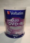 Verbatim Azo Blank Dvd+r Plus 16X Branded Disc 4.7GB Spindle 95098 100/PACK. Fixed Price $15.99.
