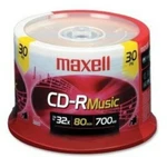 Wb Maxell 625335 CDR-80 Music Gold Recordable Discs 32X 700MB Min 30 Pack. Fixed Price $34.51.