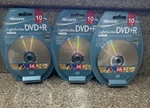 Lot Of 3 Memorex Light Scribe Dvd+r 10 Pk 4.7 Gb, 120 Minutes, 16X-NEW & Sealed. Fixed Price $21.99.