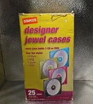 Staples Designer Jewel Cases 25 Pack Black Pink Green Blue Cd Dvd 13085-US/CC. Fixed Price $24.95.