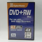 Cyberhome Dvd+rw Blank Discs 4.7GB Rewritable Media 5 Pack W/ Cases 6HR/2HR. Fixed Price $5.99.