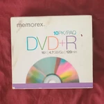 Memorex Dvd+r 10 Pack 16X 4.7GB Recordable Discs Standard Jewel Case. Fixed Price $8.50.