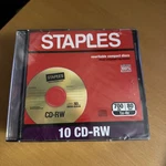 Staples Cd-rw 10/PACK 700MB 80 Min 1X-4X. New,sealed.. Fixed Price $8.94.