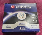 5-PAK Verbatim M-disc 100GB 1000-YEAR Archival =triple Layer= 6X Blu-ray Bd-r Xl. Fixed Price $70.00.
