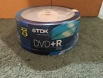 Tdk DVD+R47FCB25 1-16X 4.7GB Recordable Dvds Blank Media Pack Sealed. Fixed Price $17.99.