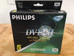 Philips 4.7GB Dvd+r 120 Min Video Sp Mode 5-PACK Dvd's New Sealed Package. Fixed Price $10.00.