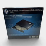 Hp DVD557S External Slim Multiformat Dvd/cd Writer Usb 8X New Open Box. Fixed Price $39.99.